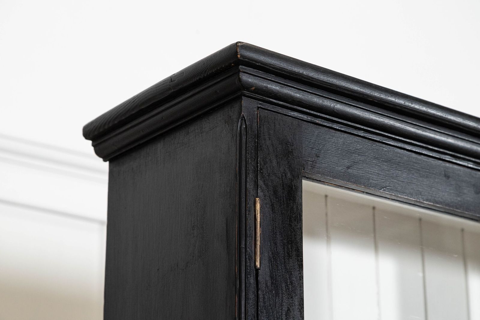 photo for sale Large 19thc English Ebonised Pine Glazed Dresser