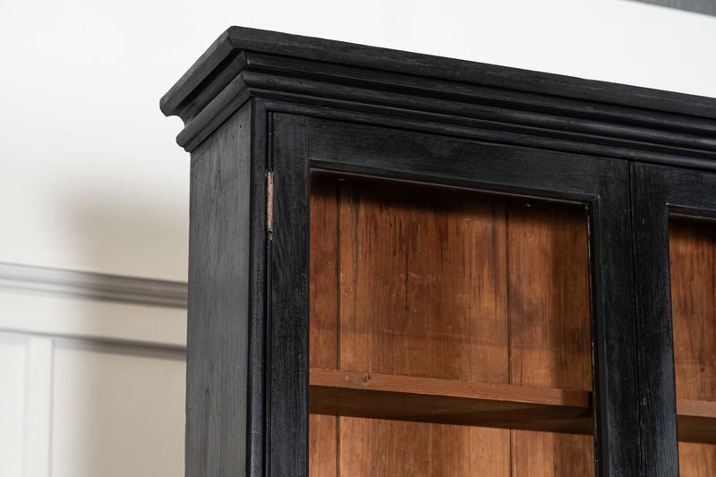 photo furniture Large English Ebonised 19thc Pine Glazed Dresser
