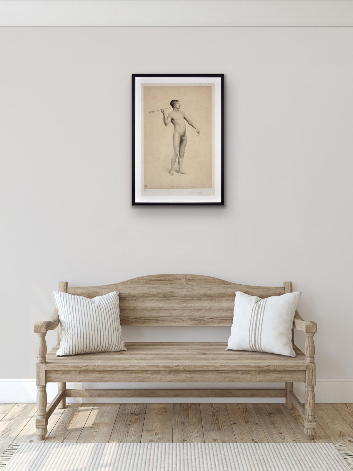 Art Framed Period Print Grand Prix De Rome Submission Circa 1906 Académie D’homme Nude Throwing An Arrow photo