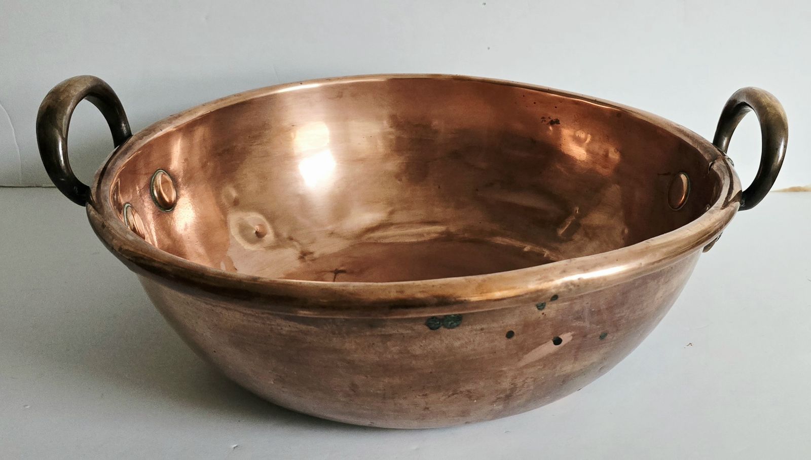 Large Antique Copper Cauldron, 19th Century. photo furniture