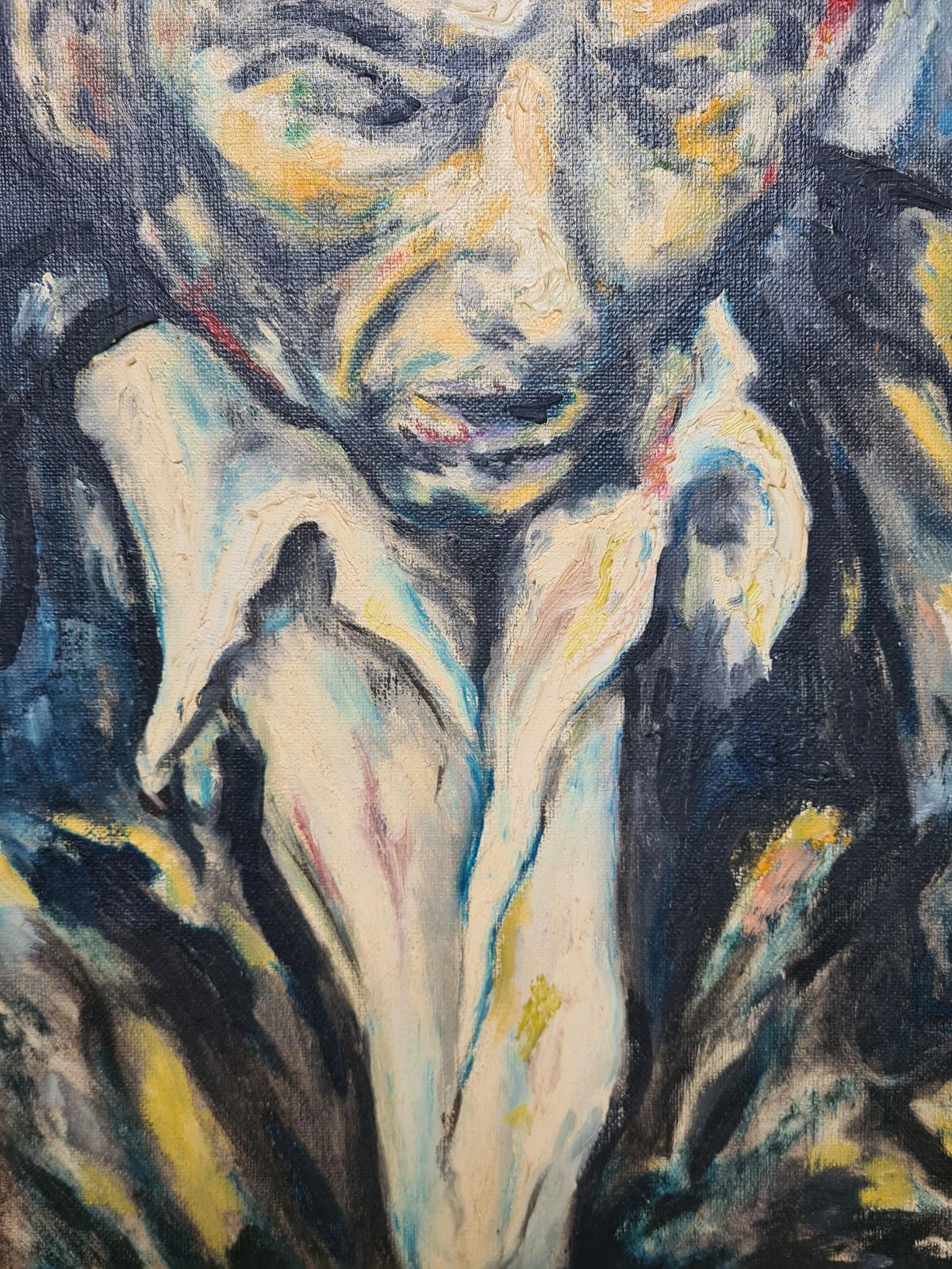 Midcentury Expressionist Portrait Painting, Oil On Canvas, Circle Ludwig Meidner From 1961 By Lirondo photo 1023.0