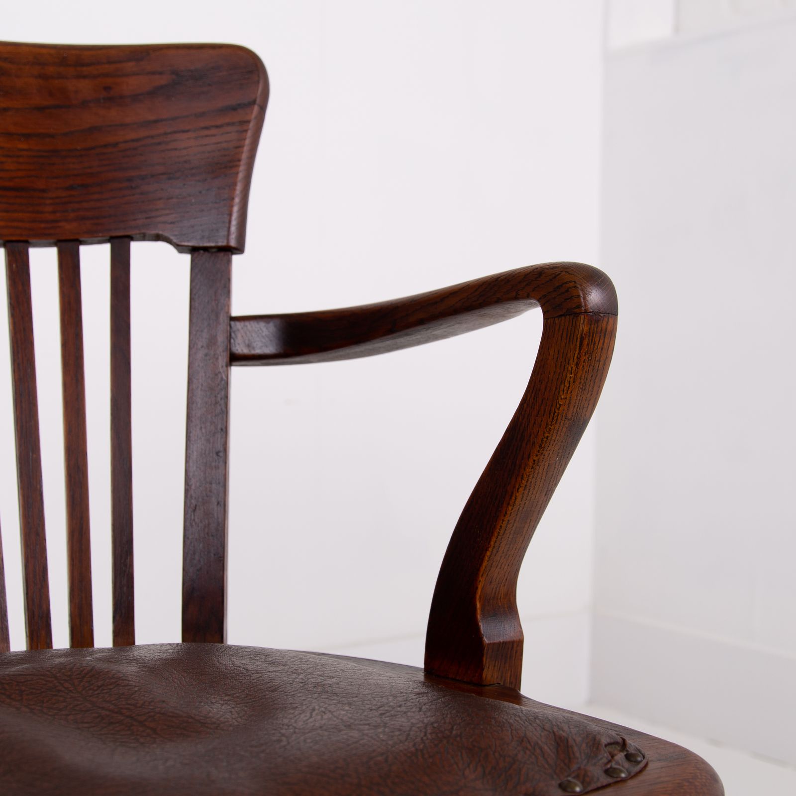 photo furniture Lovely Antique Oak Desk Chair C1910