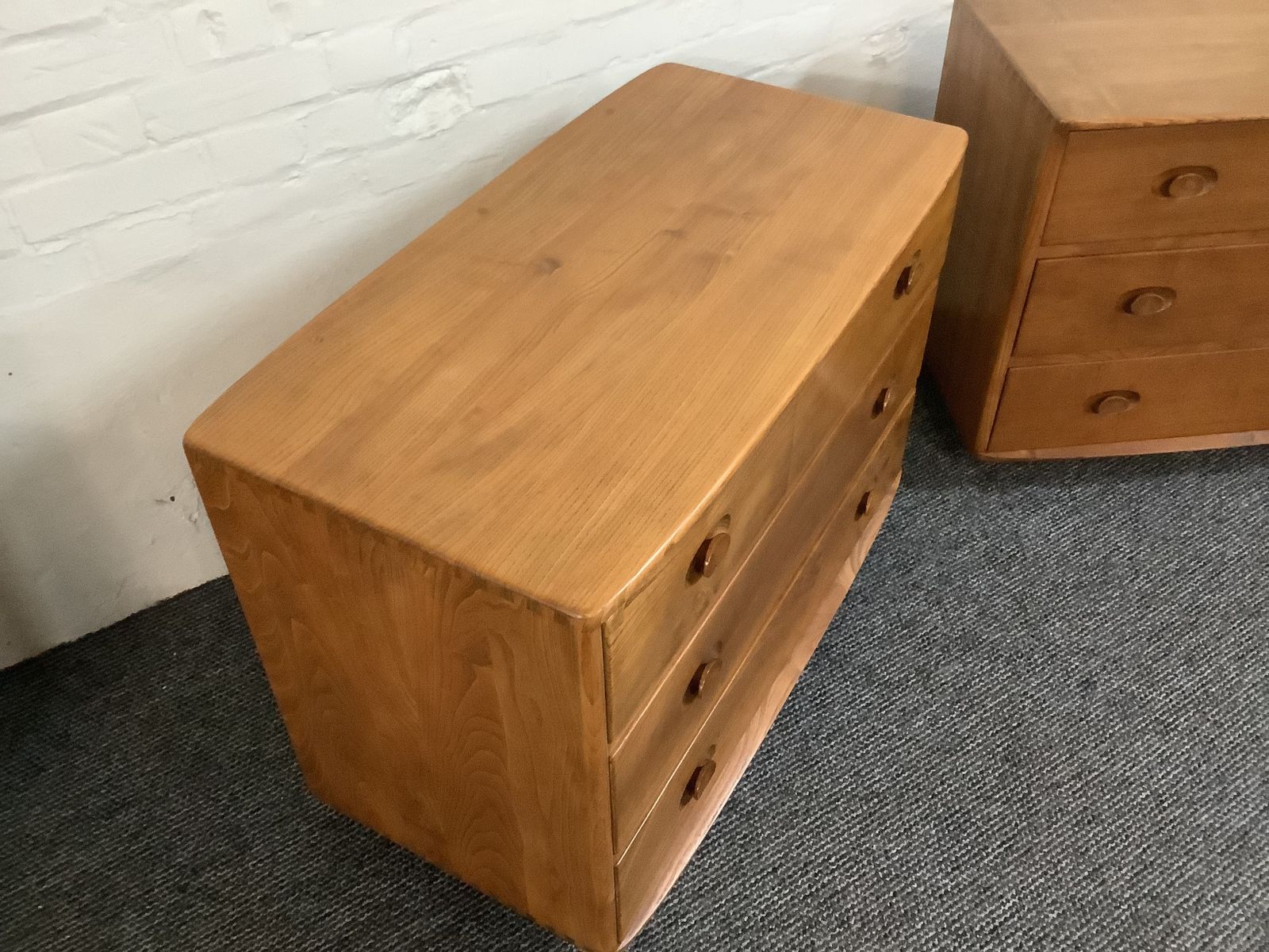 Pair Of Ercol 412 Windsor Chest Of Drawers In Natural Elm Finish. photo Furniture