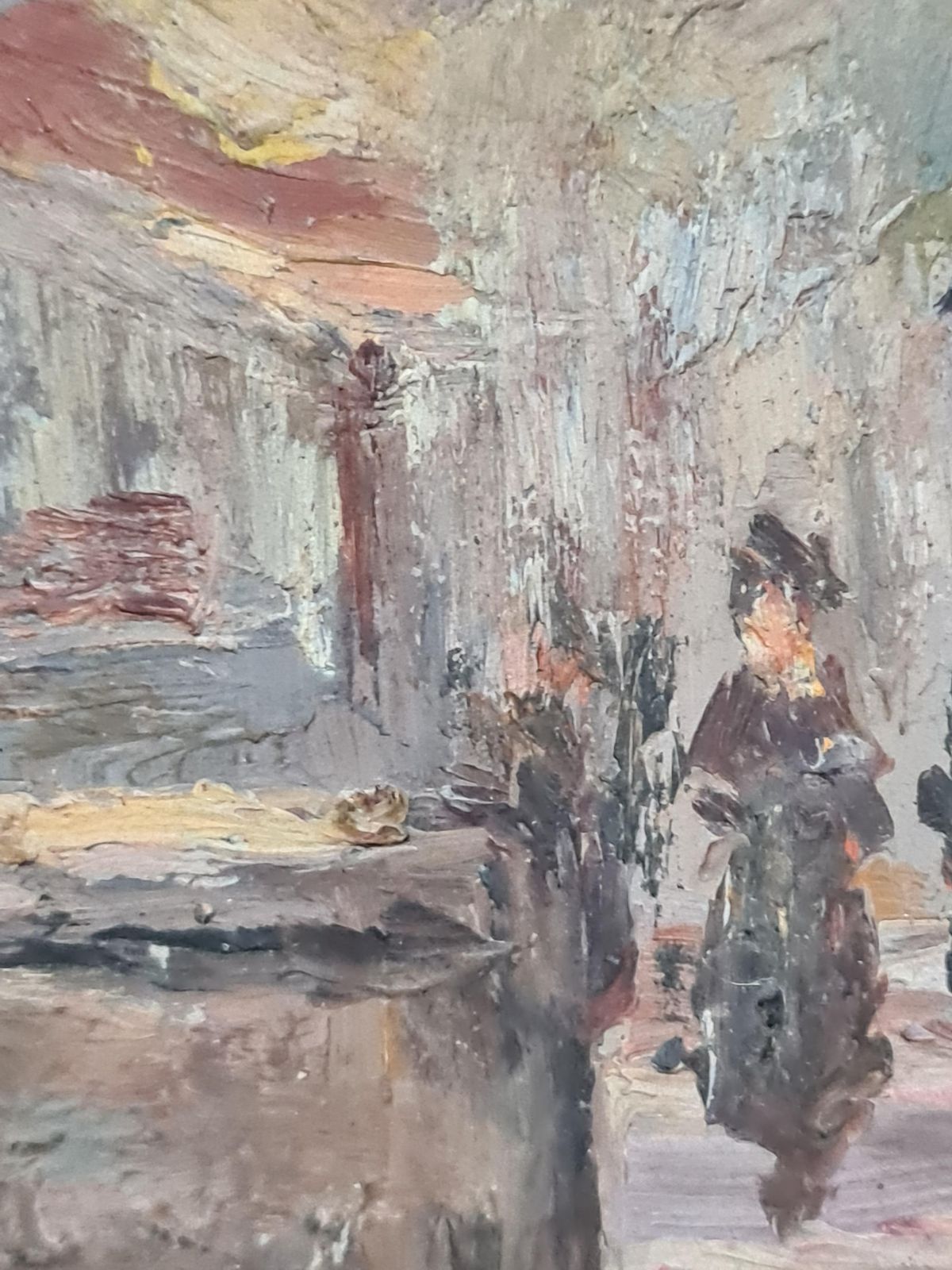 photo furniture Louis Audibert French Impressionist, Oil On Board, Street View Of Nice, Southern France 1918