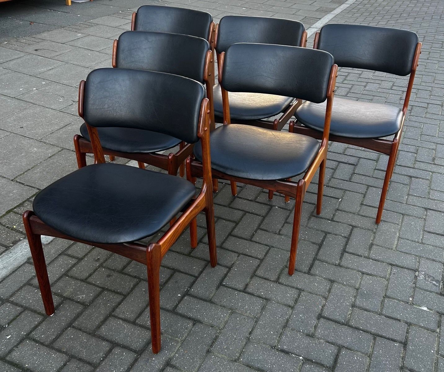 Danish Teak Dinning Chairs Designed By Erik Buch Model 49