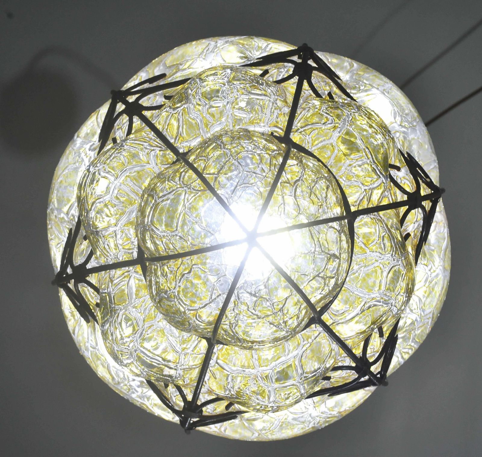 photo for sale Wonderful Yellow Colour Venetian Lantern, Seguso Murano Glass, Italy, 1950s