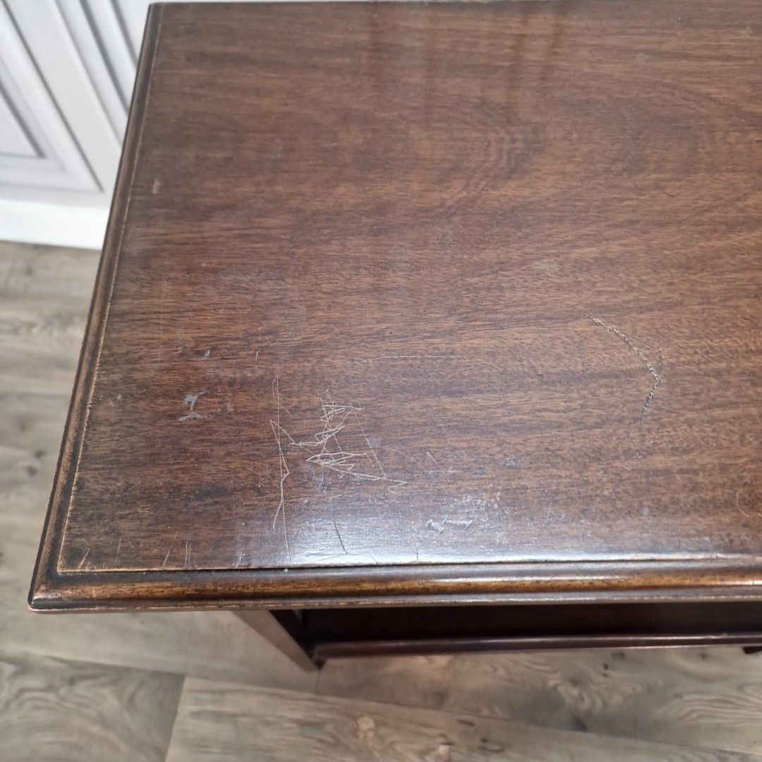 Vintage Hall Console Table Mahogany Two Tier Occasional Lamp Solid Wood photo 90.0