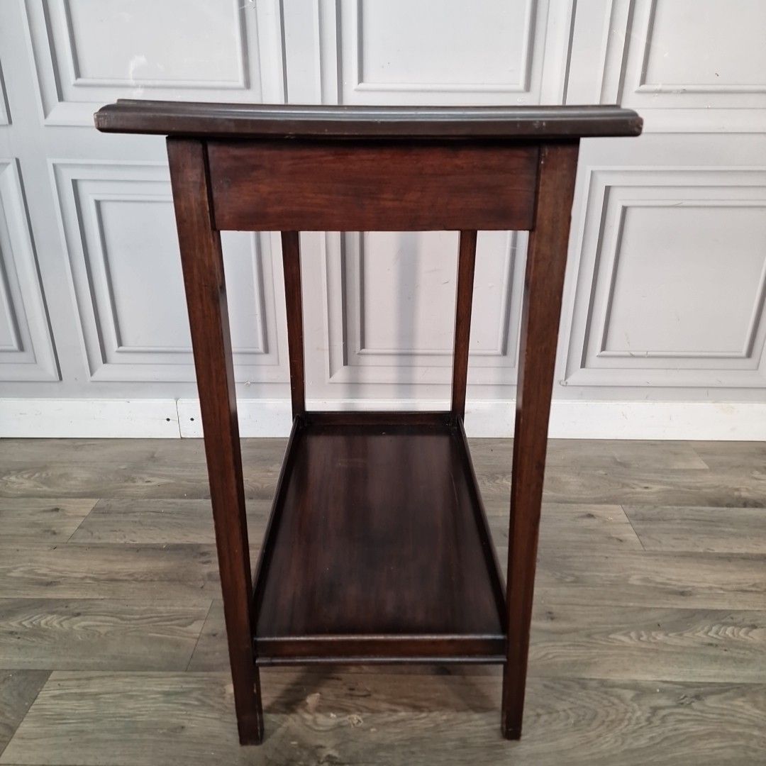 photo buy Vintage Hall Console Table Mahogany Two Tier Occasional Lamp Solid Wood
