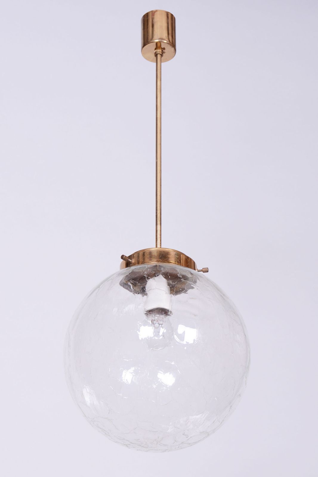Restored Mid Century Chandelier, By Kamenický šenov, Brass, Glass, Czech, 1960s photo 750.0