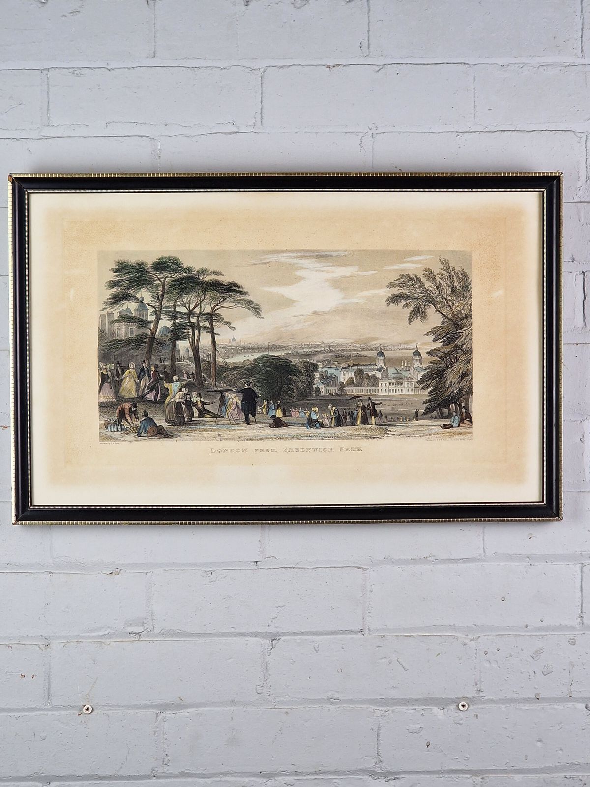 London From Greenwich Park By T.A Prior   19th Century Hand Coloured Etching photo furniture