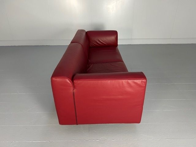 Cassina "250 Met" Large Sofa In Deep Red "Carminio" Pelle Scozia Leather photo buy