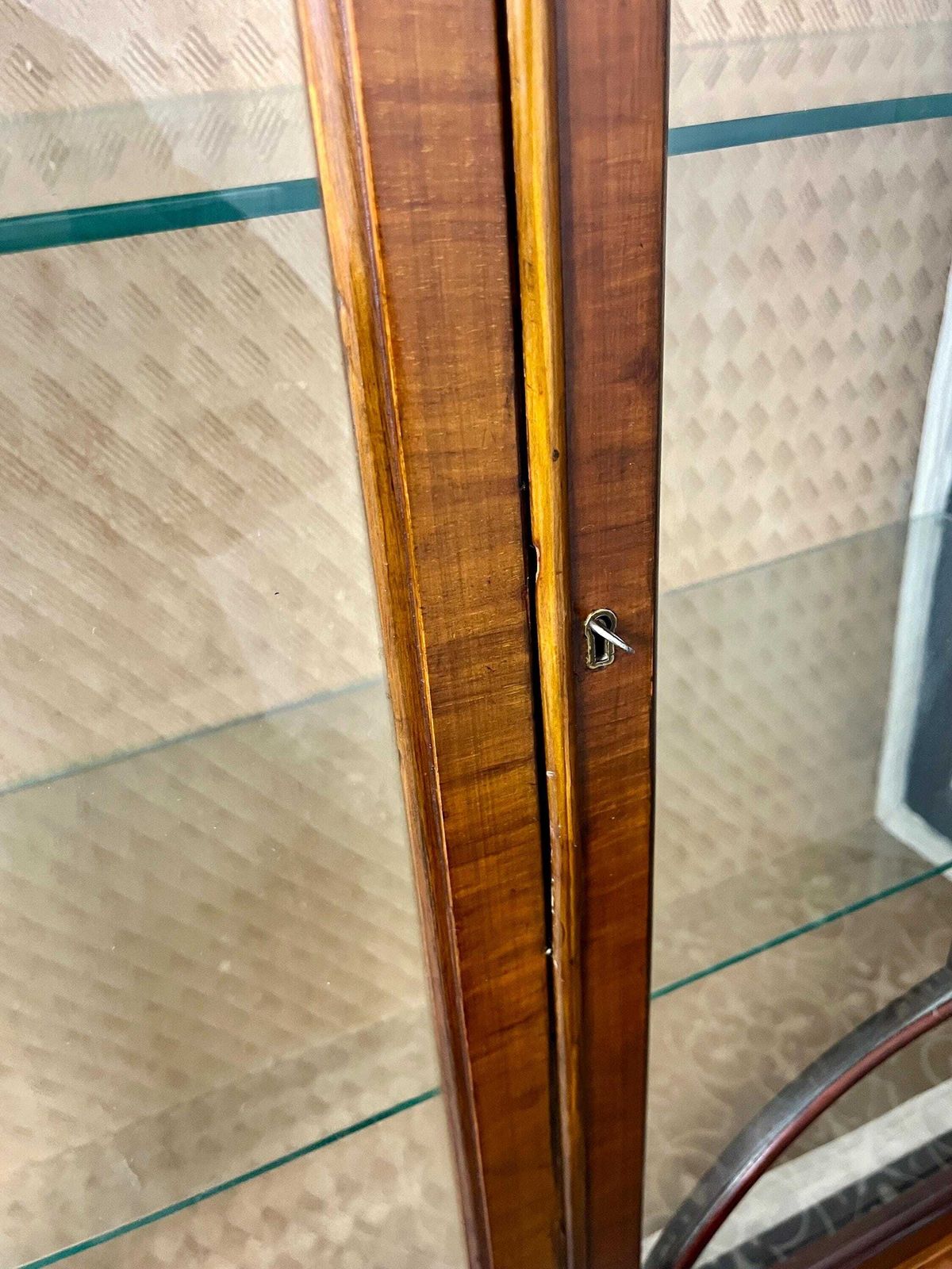 1930’s Walnut Mahogany Antique Art Deco Cocktail Display Cabinet photo vintage