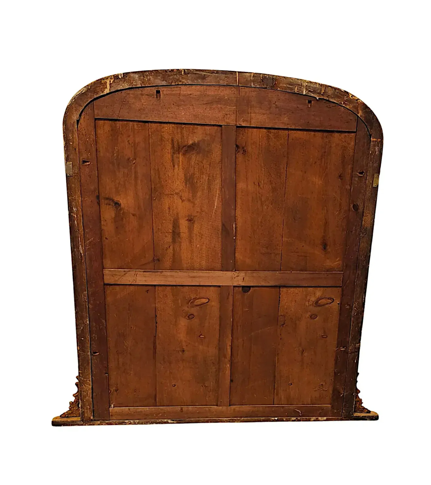A Gorgeous Large 19th Century Simple Design Giltwood Archtop Overmantel Mirror photo vinterior