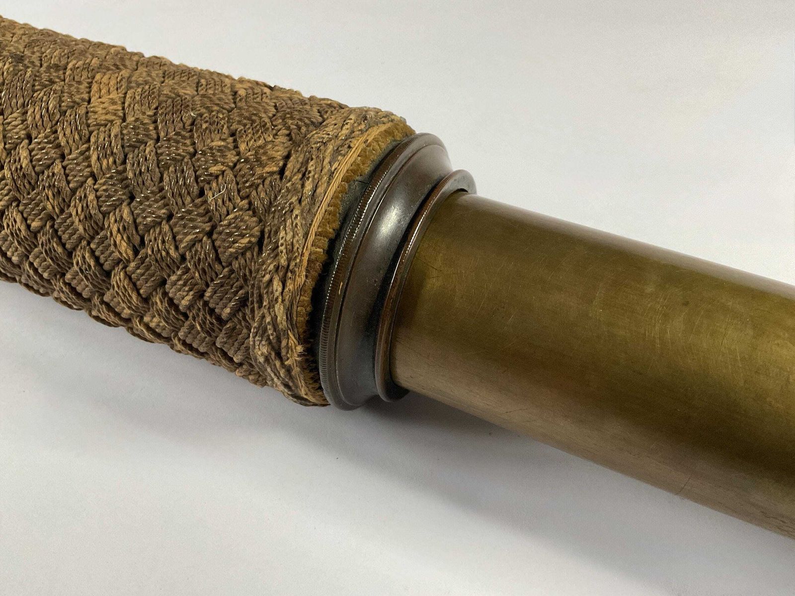 Home Decor Antique 19thc French Naval Telescope – Legris Opticien, Le Havre – Ropework Grip – 1.04m photo