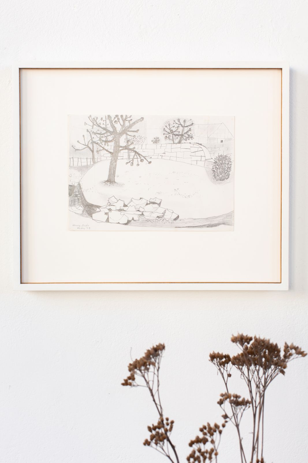 Landscape In Pencil On Paper By Henry Cliffe, Signed And Dated 1979 photo for sale
