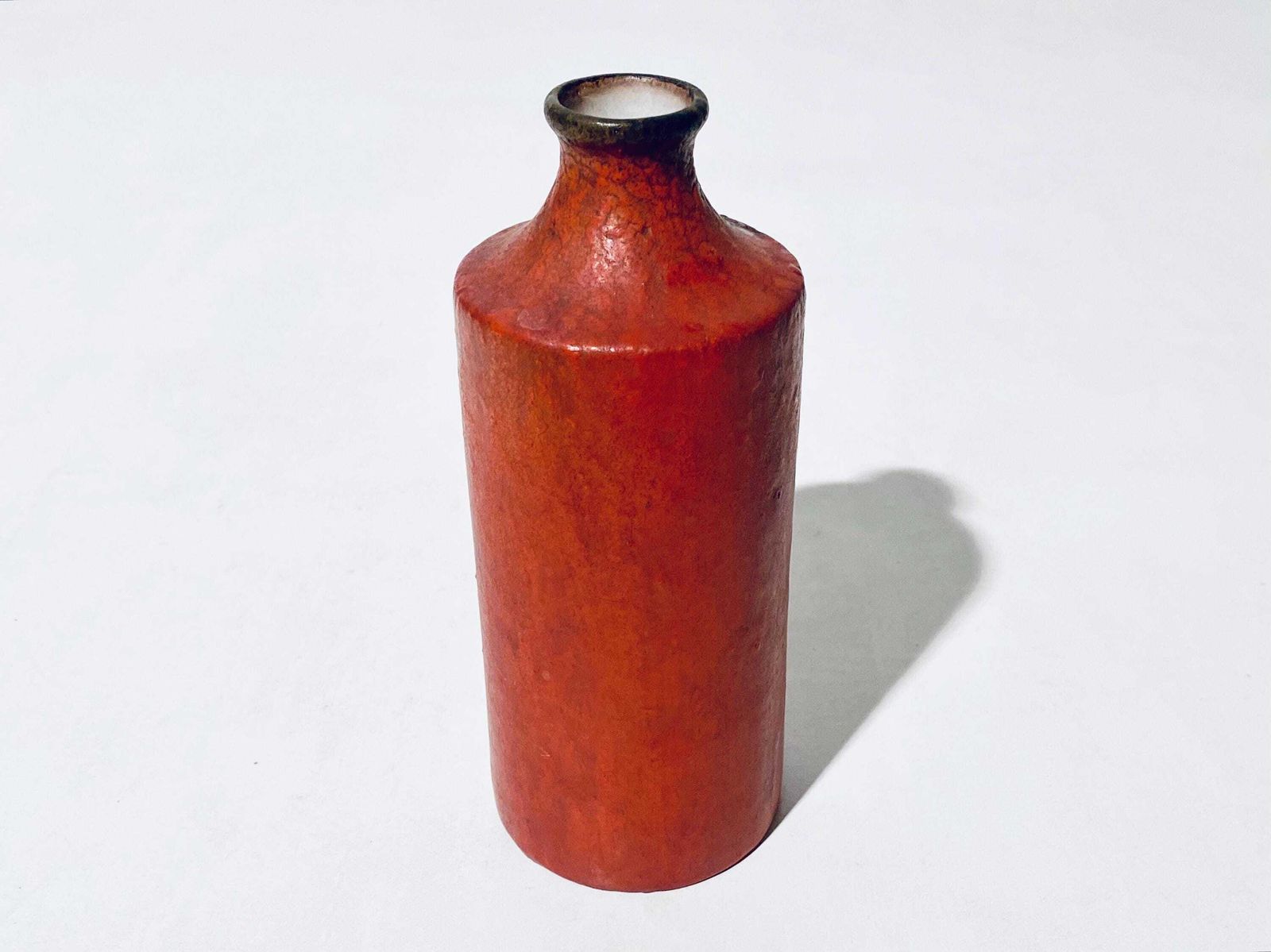 Ruscha Red Ceramic Cylinder Vase Model 811 / Wgp Fat Lava Vintage Deco 70s