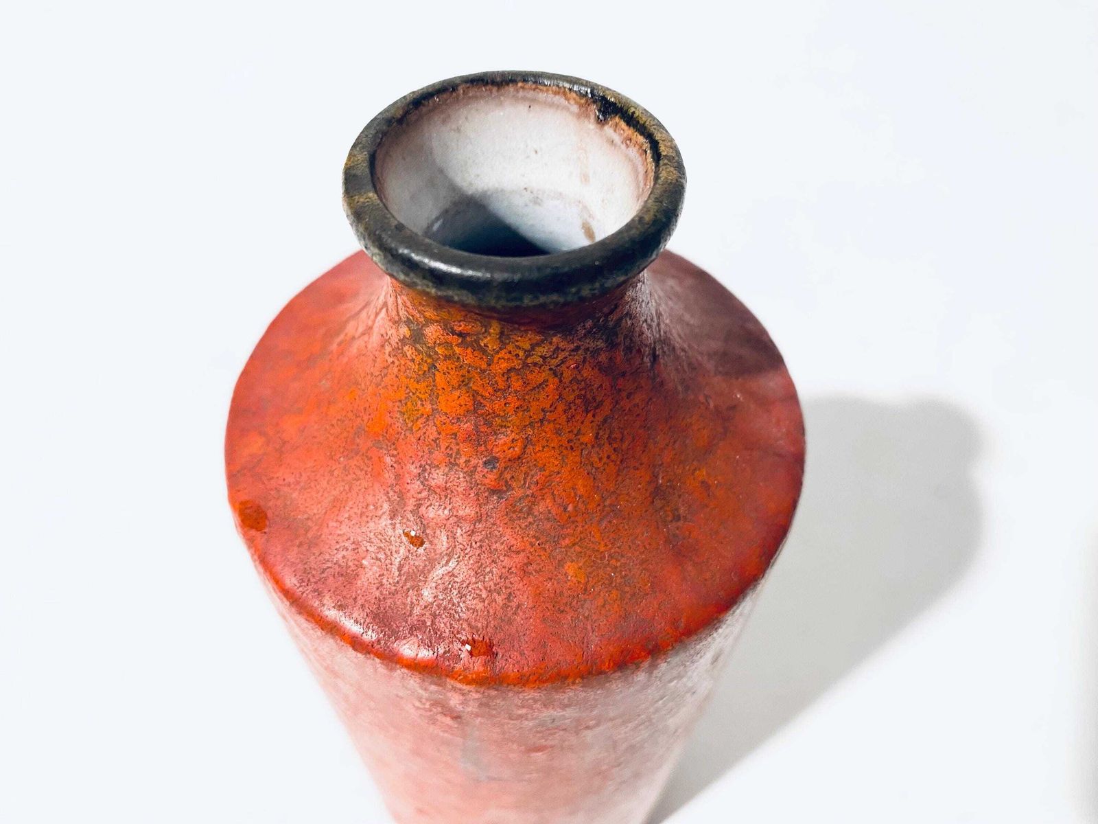 Ruscha Red Ceramic Cylinder Vase Model 811 / Wgp Fat Lava Vintage Deco 70s photo vintage