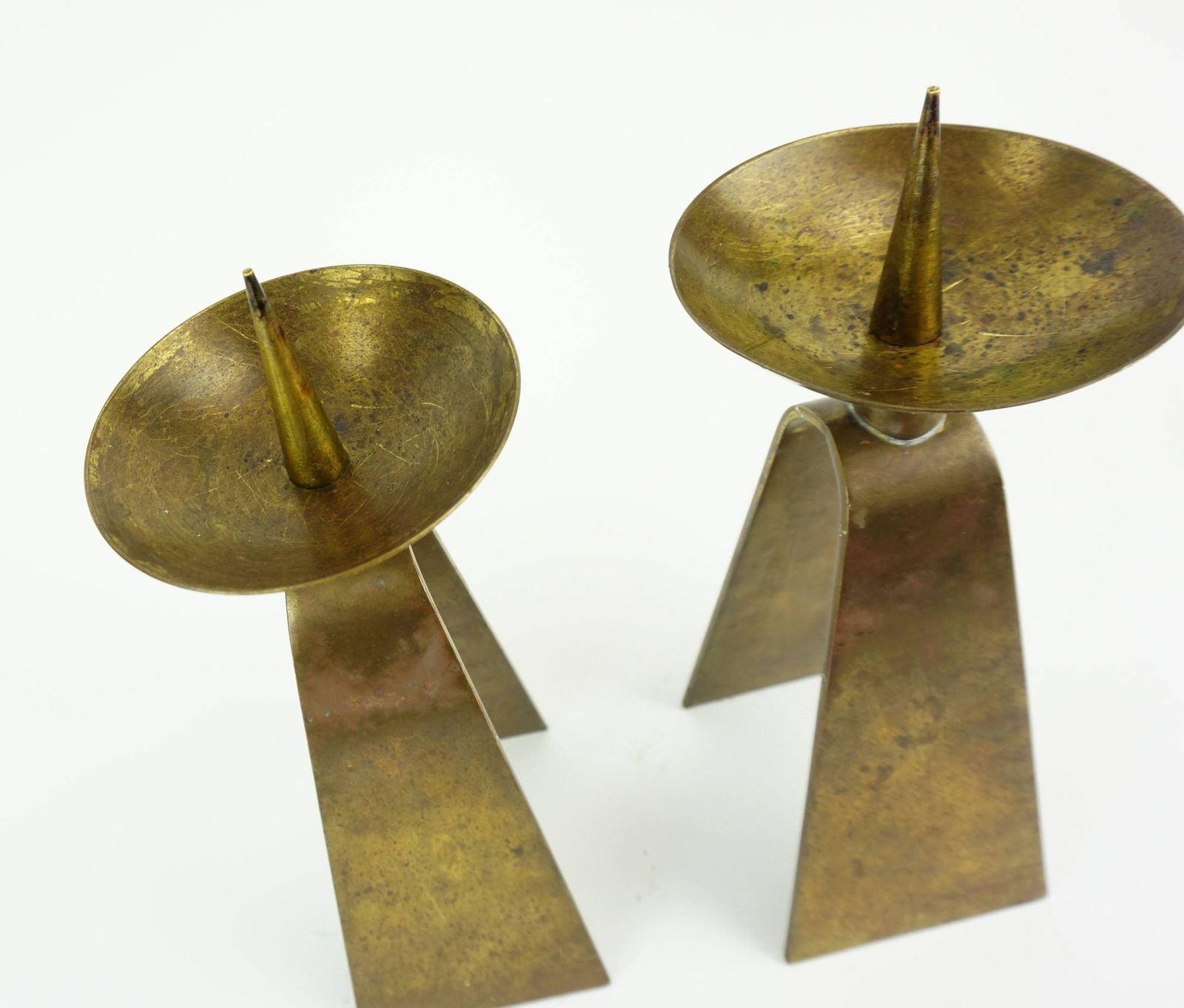Pair Of Mid Century Modern Style Brass Candlesticks From The 1950s/60s photo buy