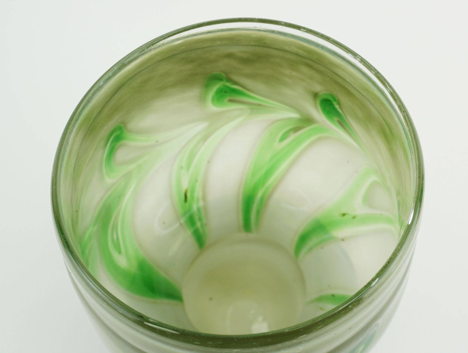 Vintage Glass Vase By Erwin Eisch, Various Shades Of Green And Clear Glass photo buy