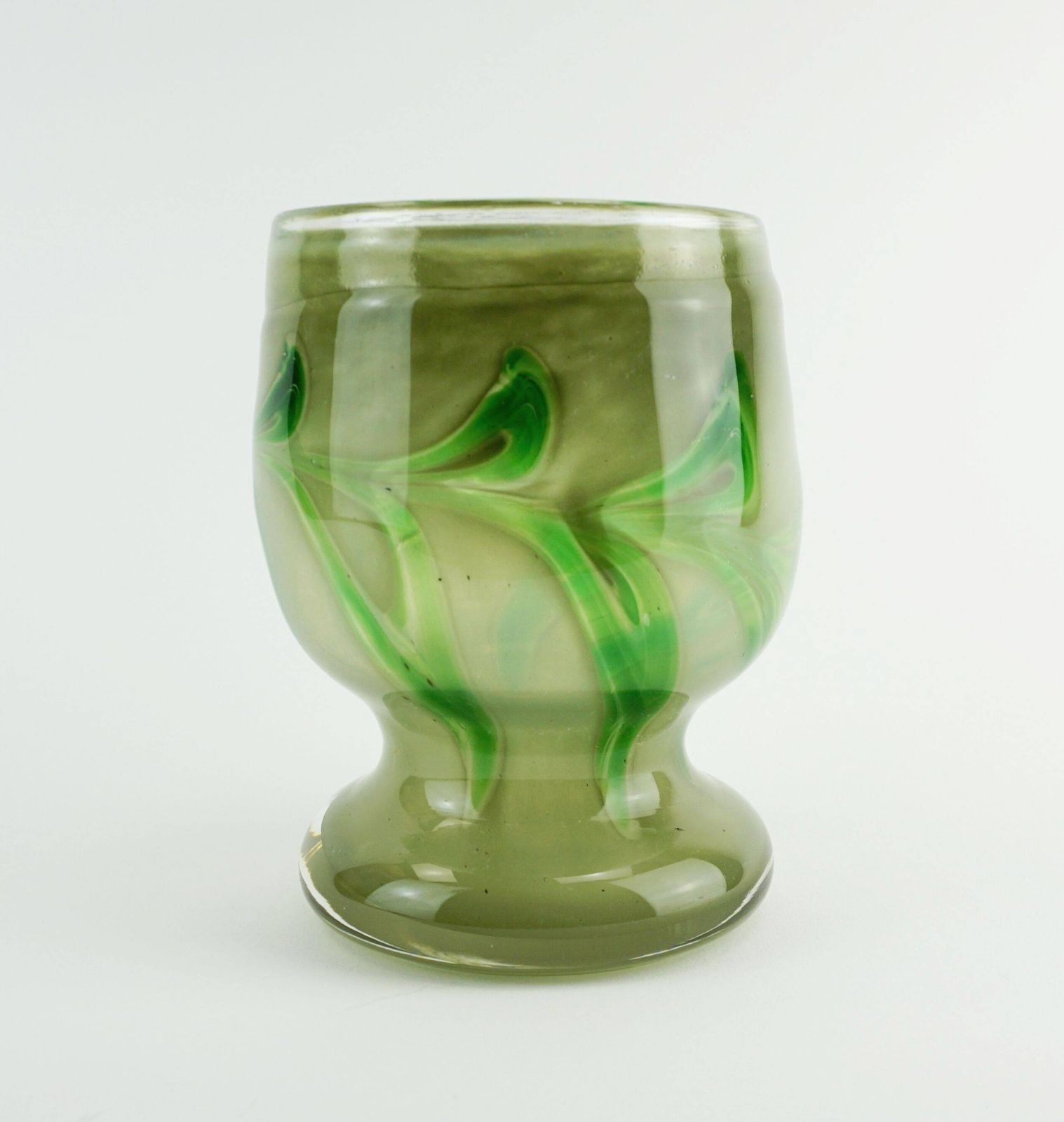 photo buy Vintage Glass Vase By Erwin Eisch, Various Shades Of Green And Clear Glass