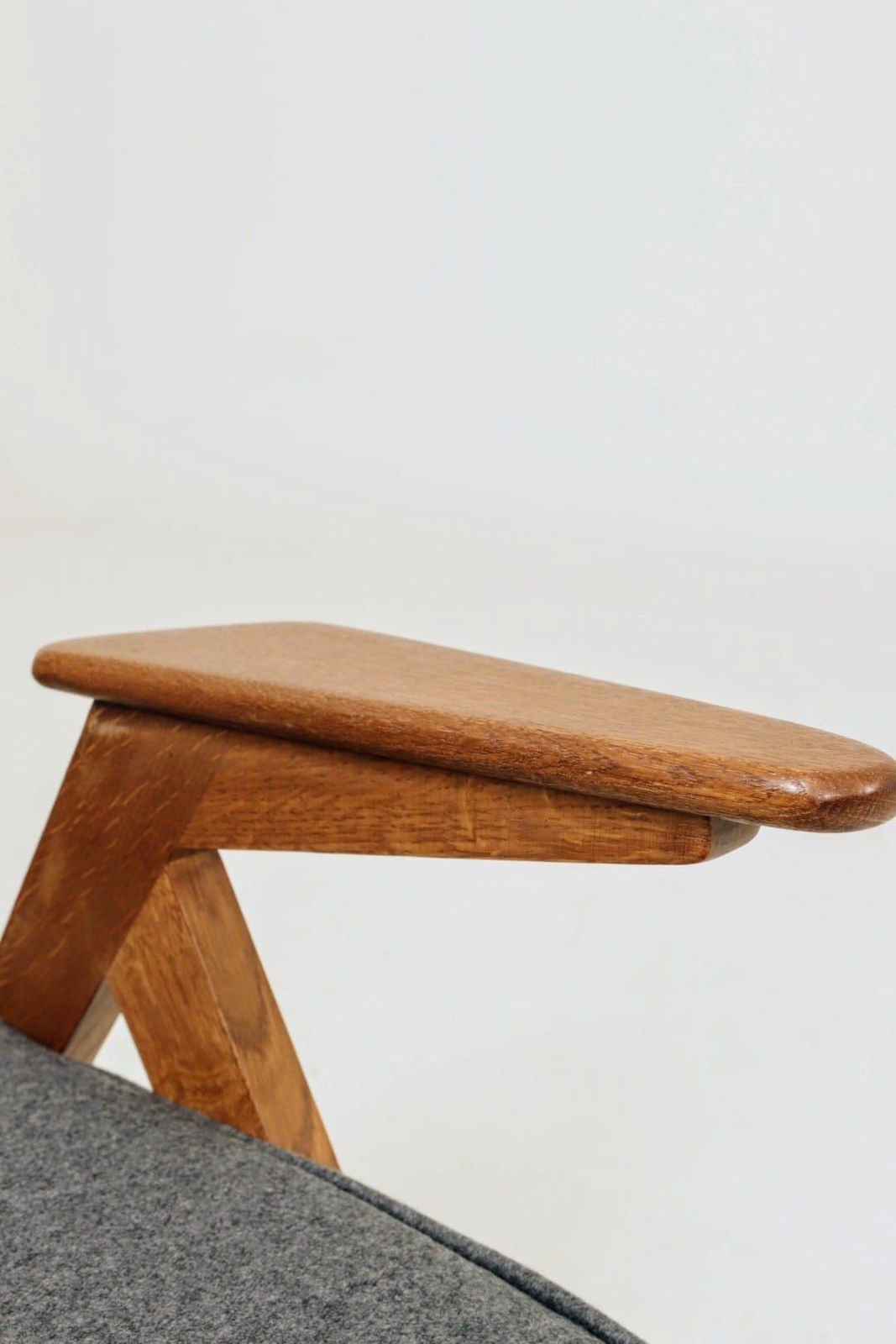Vintage Lounge Chair Fully Refurbished, Graphite Wool Upholstery, Scandinavian Design photo buy