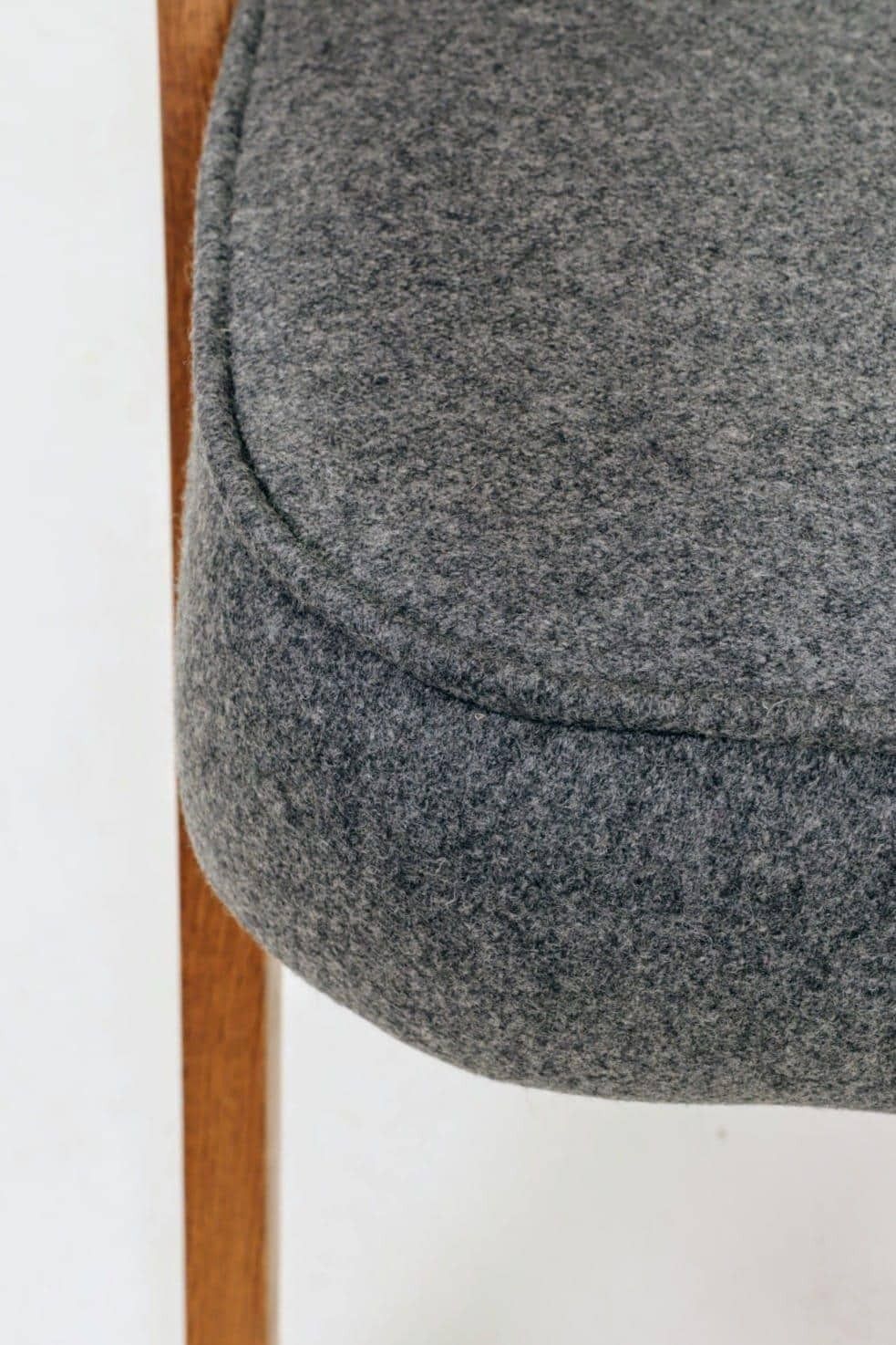photo furniture Vintage Lounge Chair Fully Refurbished, Graphite Wool Upholstery, Scandinavian Design