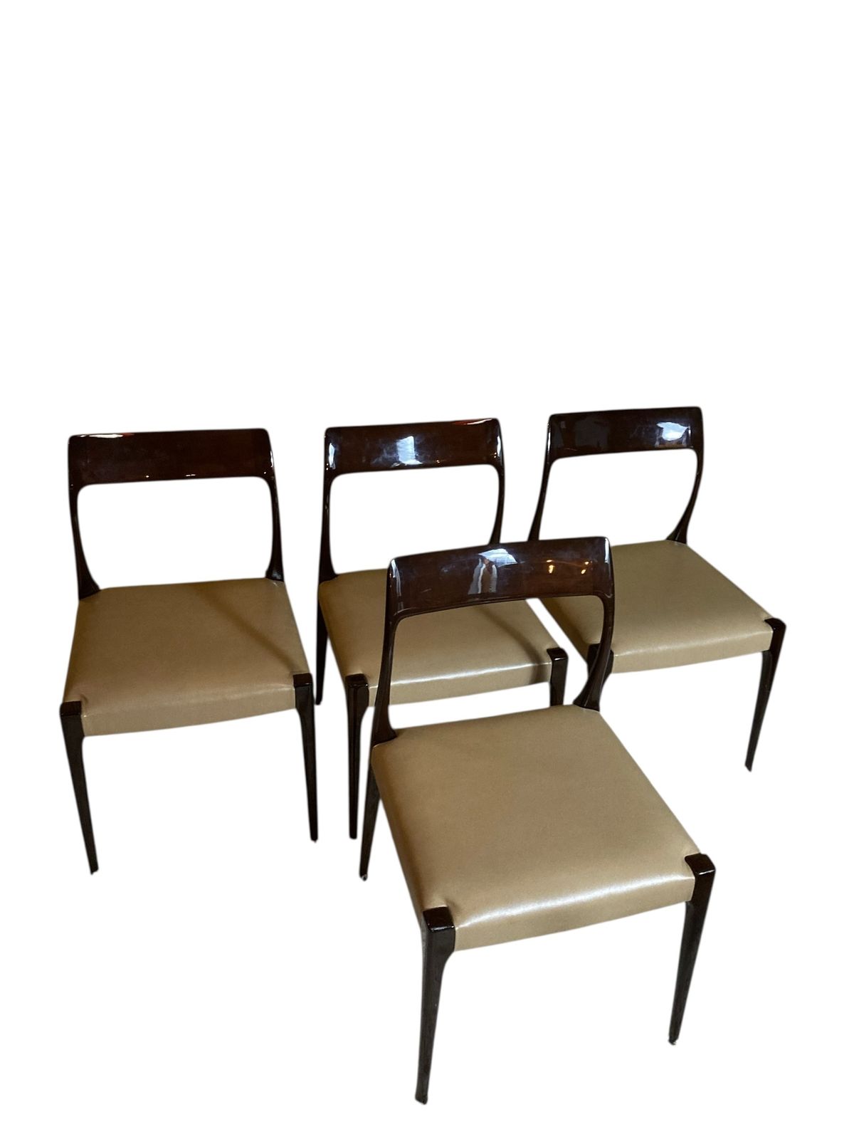 Set Of Four Mid Century Style Laskasa Karen Laquered Dining Chairs photo for sale