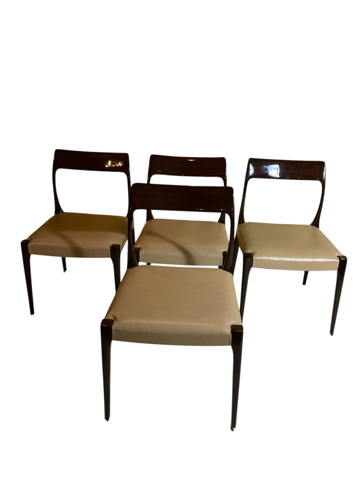 Set Of Four Mid Century Style Laskasa Karen Laquered Dining Chairs photo Furniture