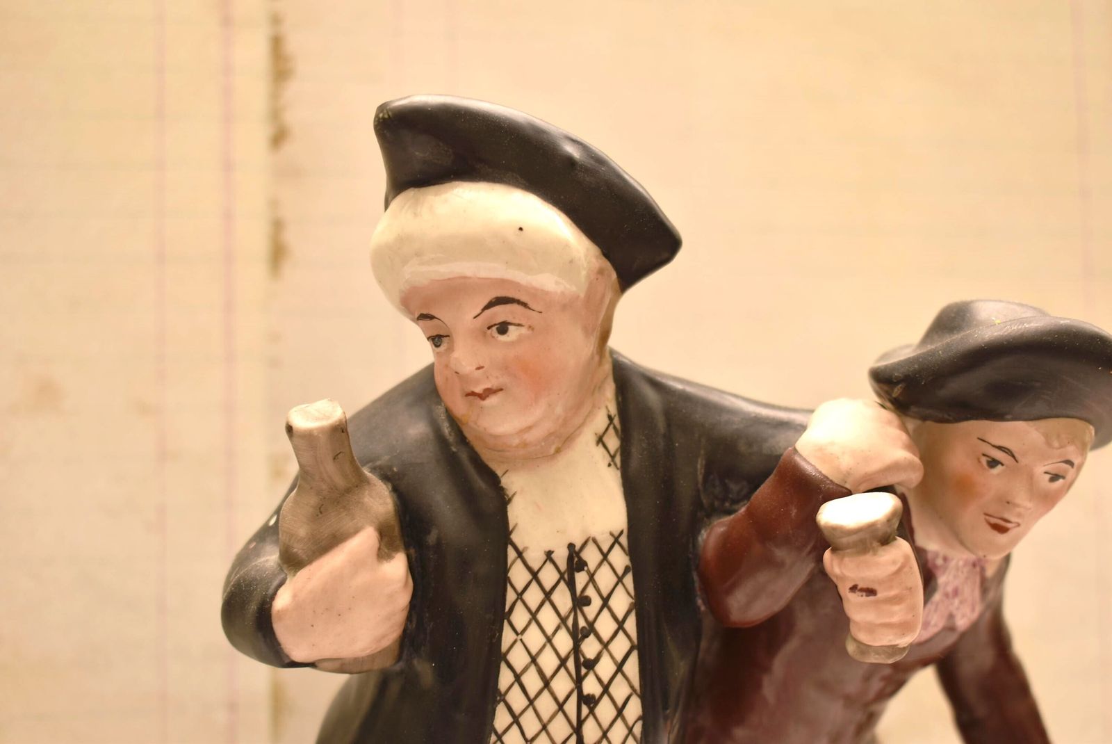 Antique Staffordshire Pottery Figure   The Drunken Parson And Clerk photo furniture
