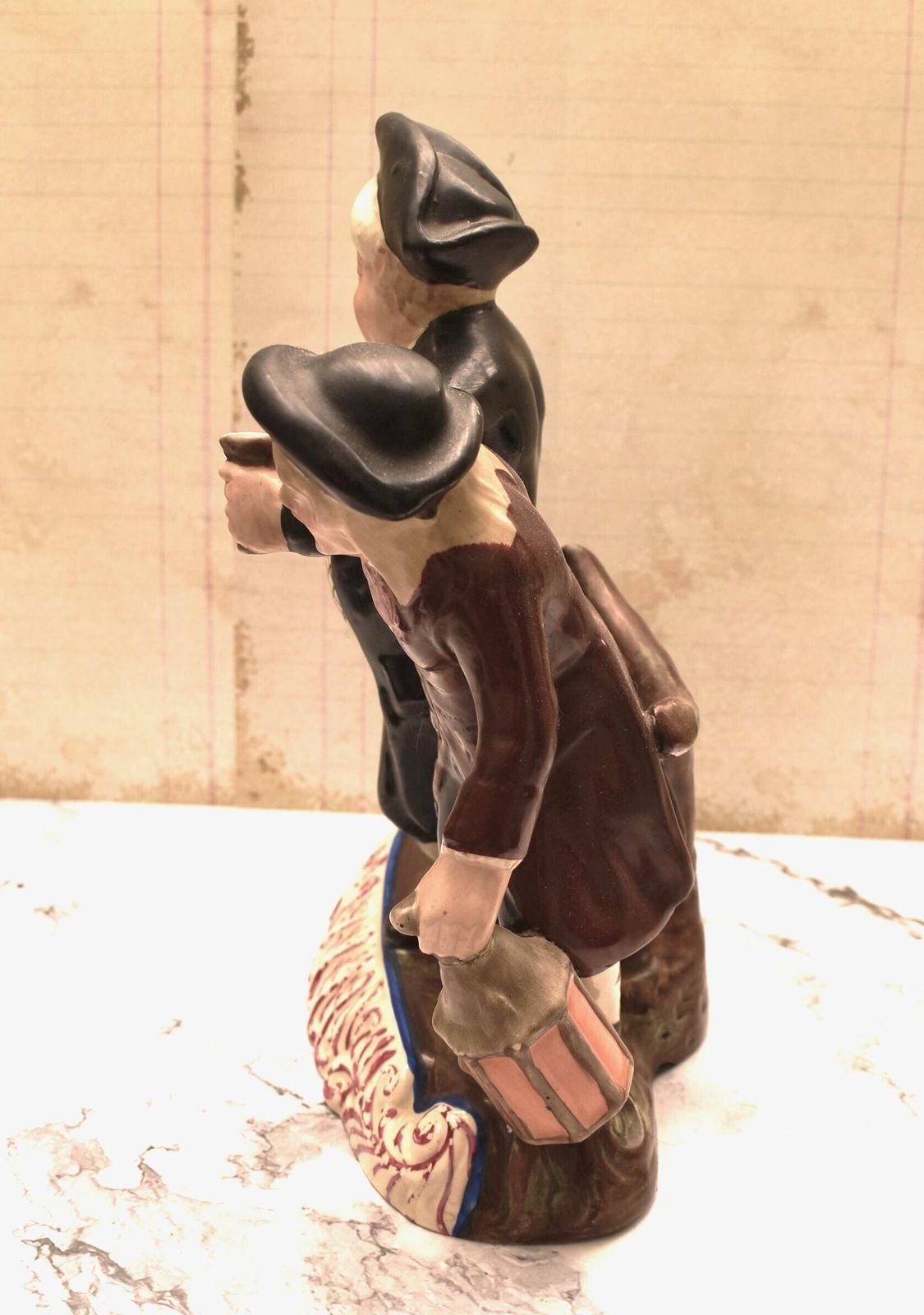 Antique Staffordshire Pottery Figure   The Drunken Parson And Clerk photo 78.0
