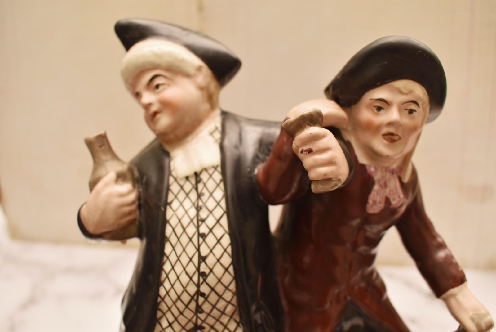 photo furniture Antique Staffordshire Pottery Figure   The Drunken Parson And Clerk