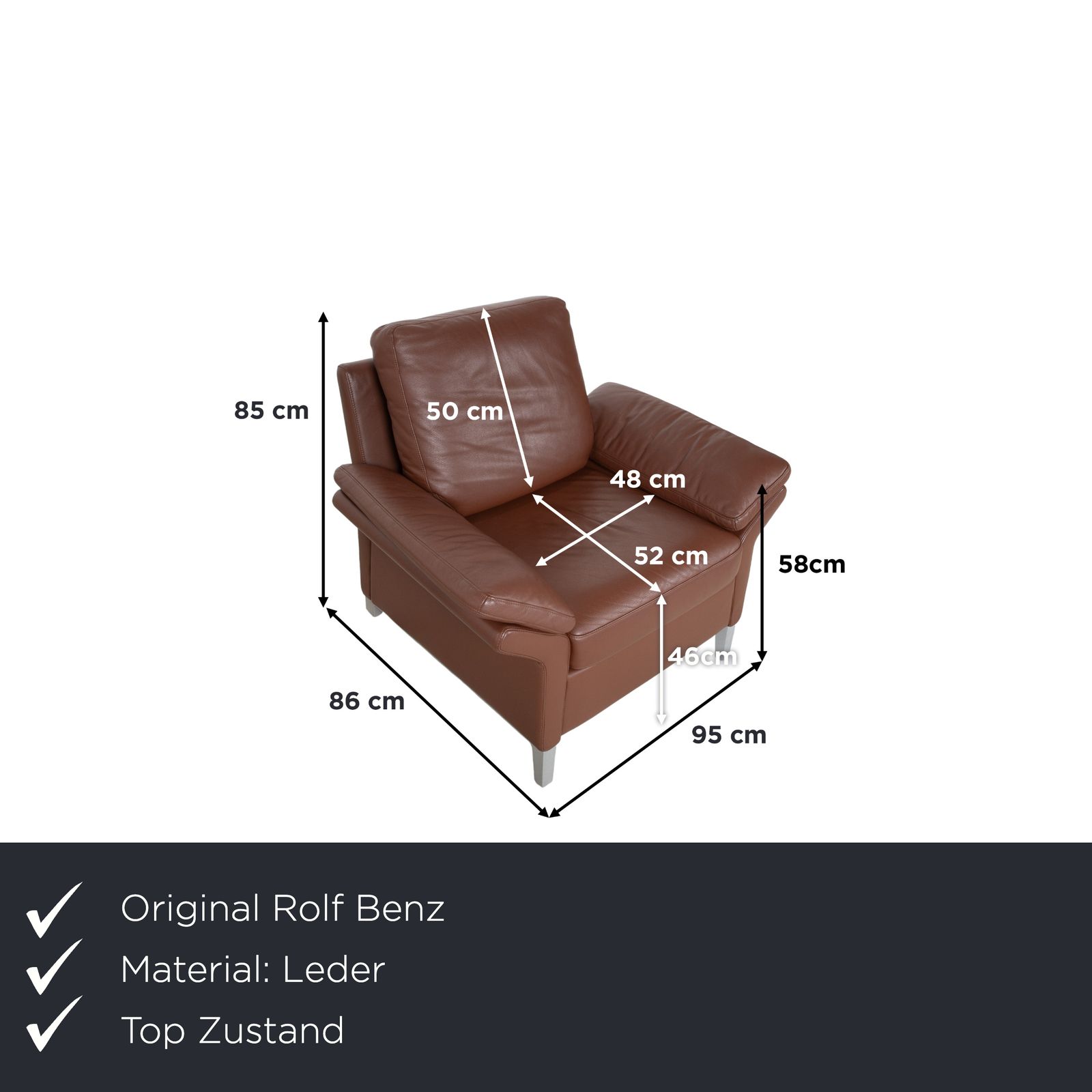Rolf Benz 3300 Leather Armchair Brown photo furniture