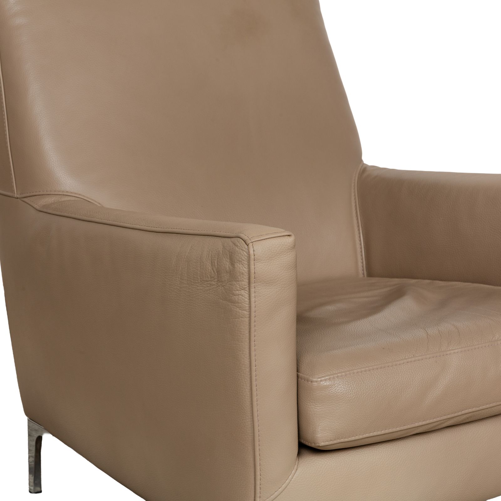 Saba Italia Leather Armchair Brown Light Brown Beige photo Furniture