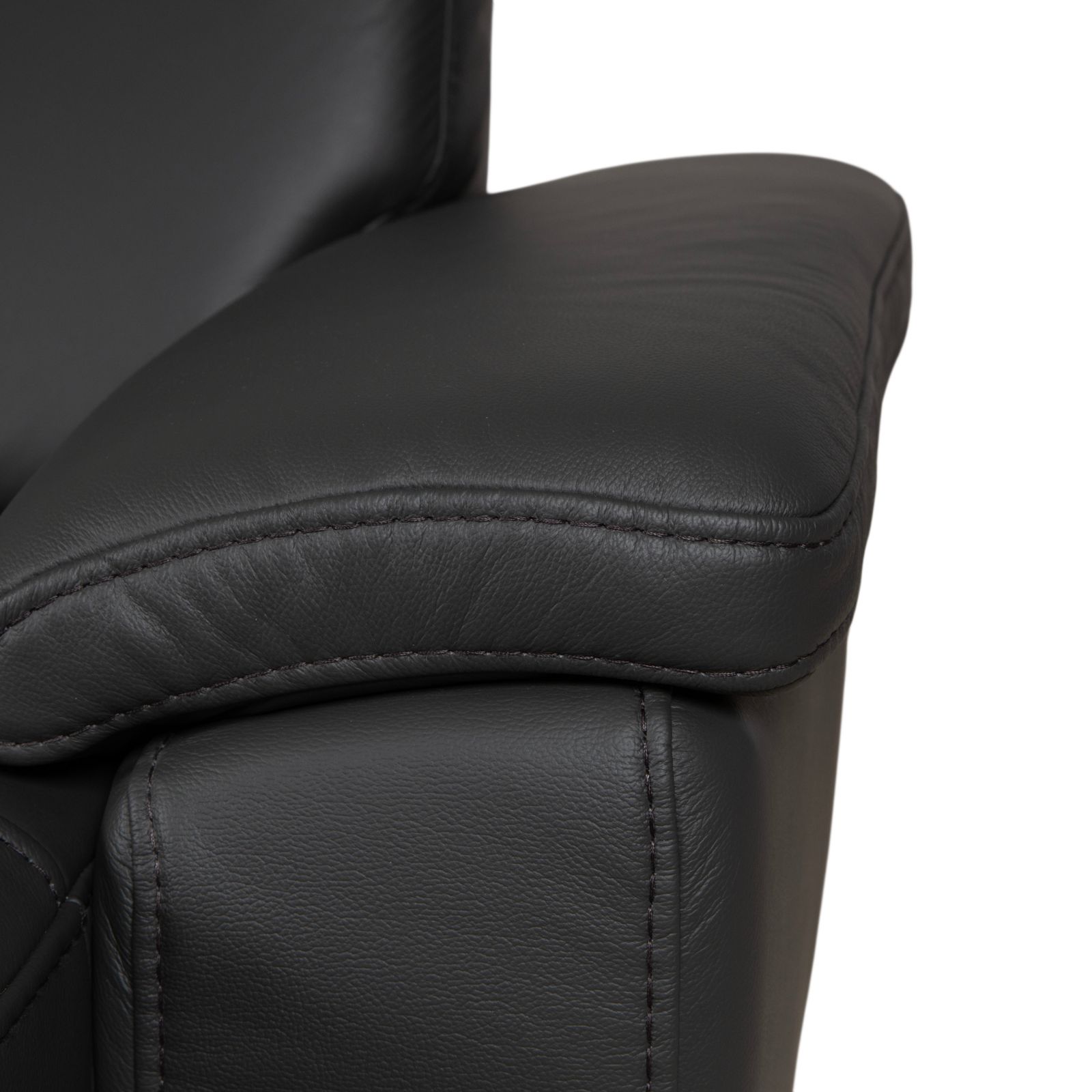 Canapé d'angle Mondo Maestra en cuir gris ardoise anthracite, fonction électrique photo buy