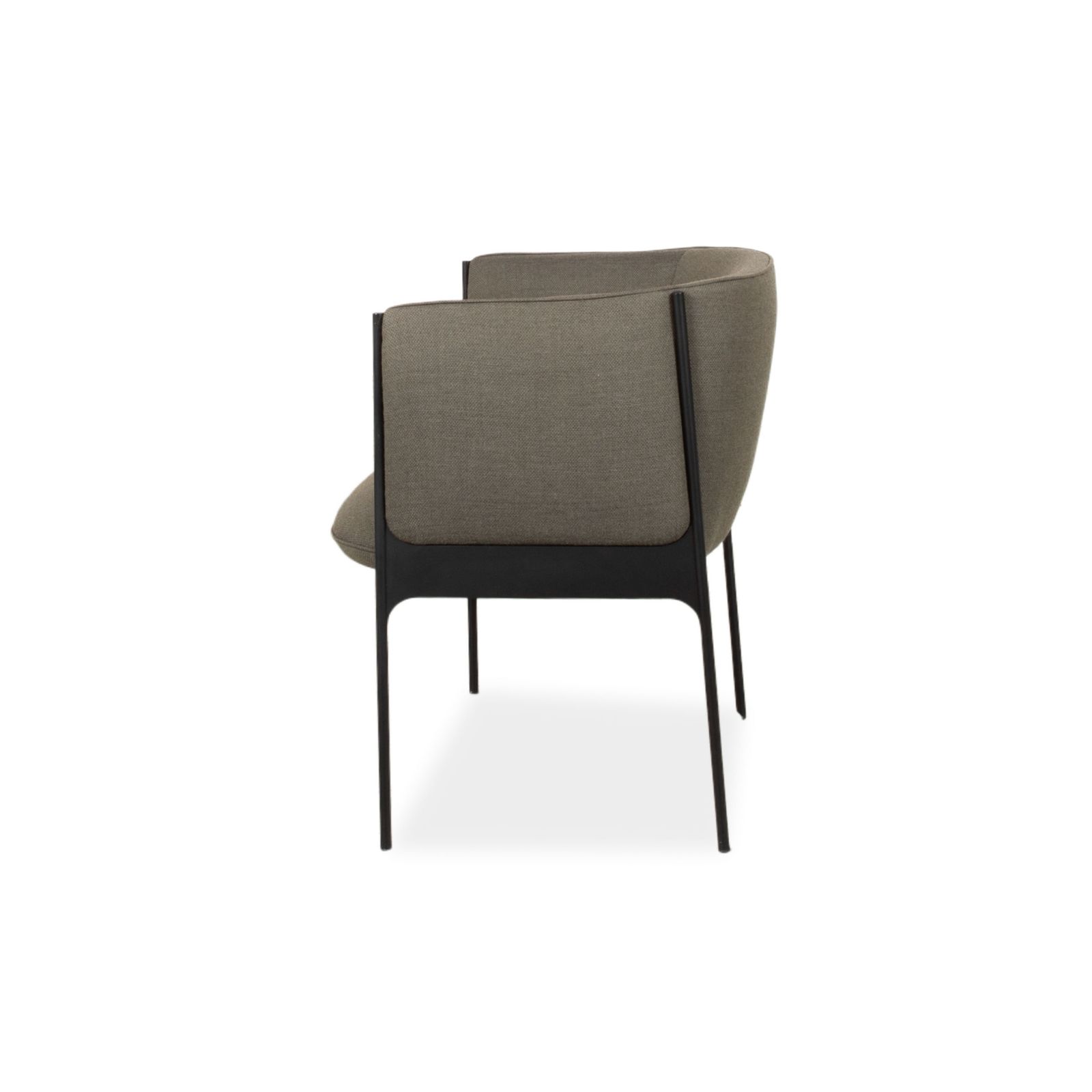 Mobilier Lot de 4 chaises Wendelbo Sepal, revêtement en laine Kvadrat Fiord gris, structure en acier noir, par Luca Nichetto photo