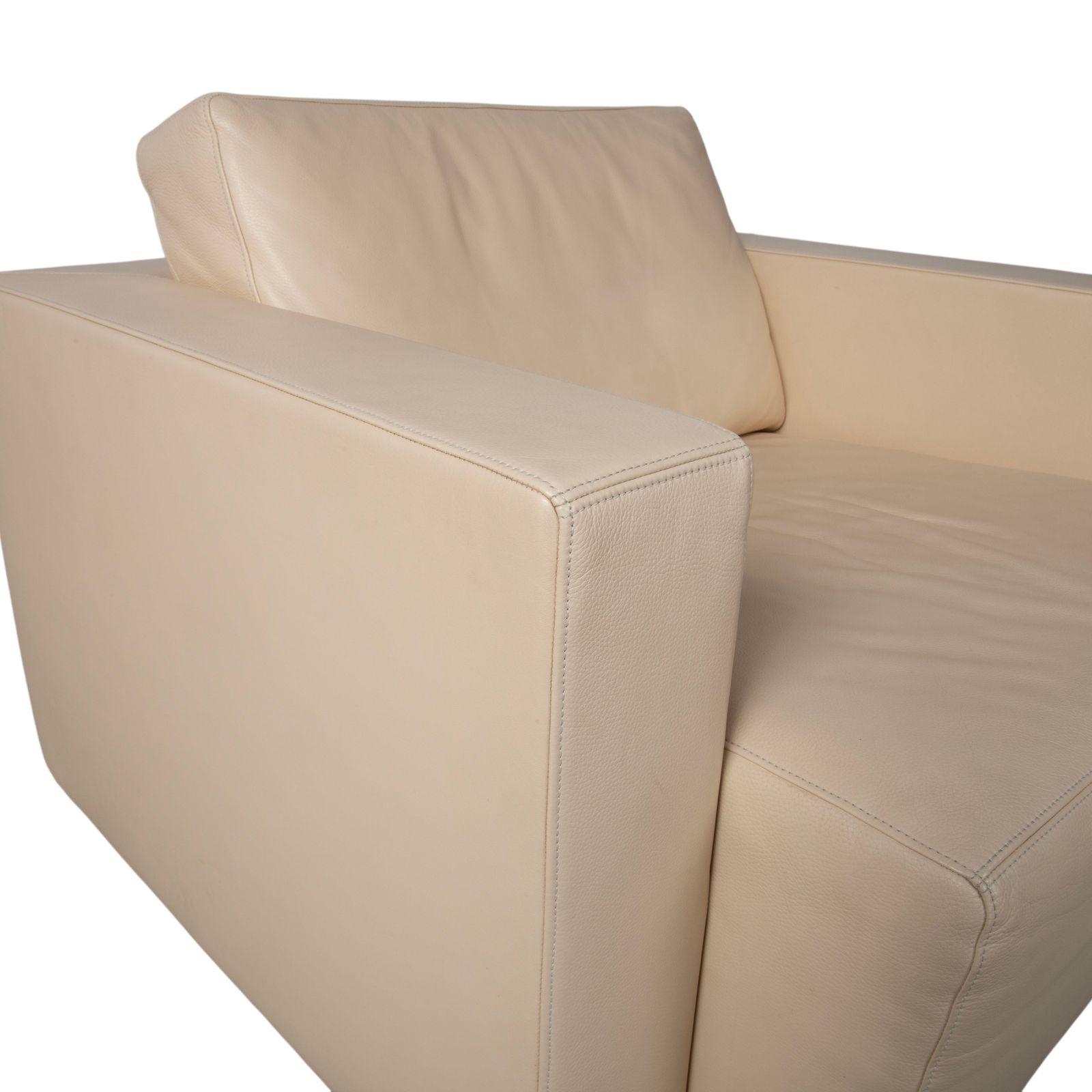 Fauteuil Walter Knoll Nelson en cuir crème beige photo 1519.0