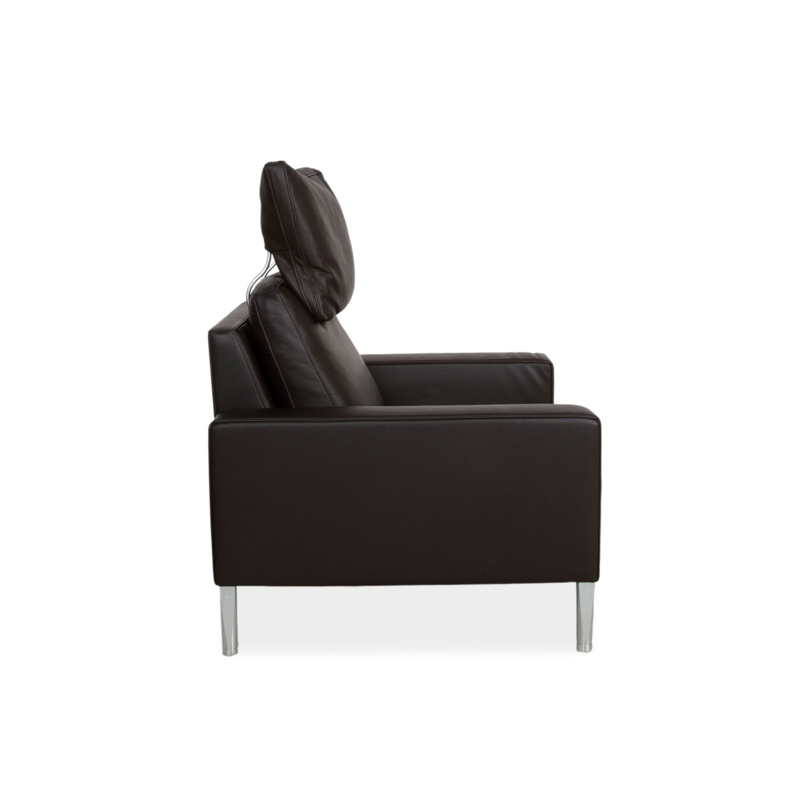 photo furniture Fauteuil FSM en cuir marron foncé