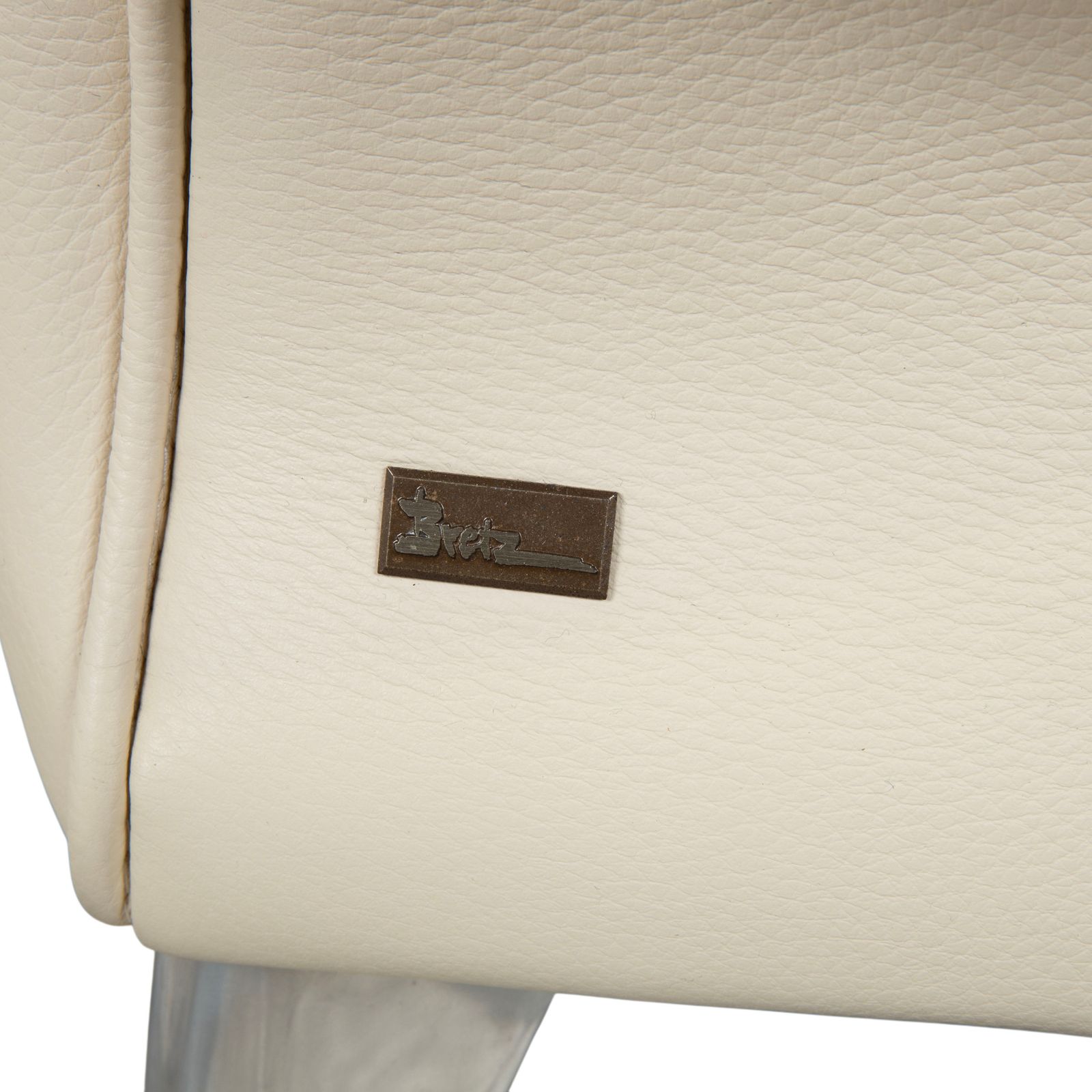 Mobilier Lot de 4 chaises Bretz Rocky en cuir, beige crème, pour salle à manger photo