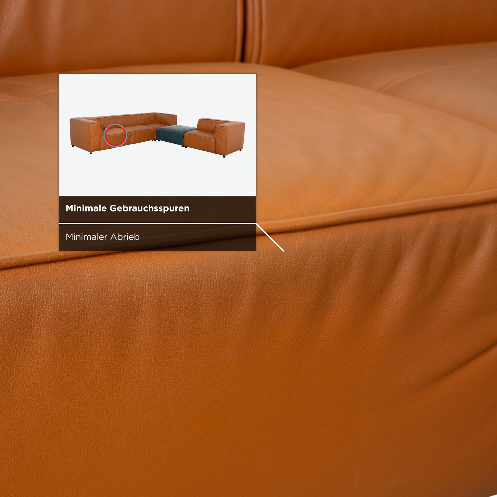 photo furniture Boconcept Carmo Leather Corner Sofa Brown Cognac