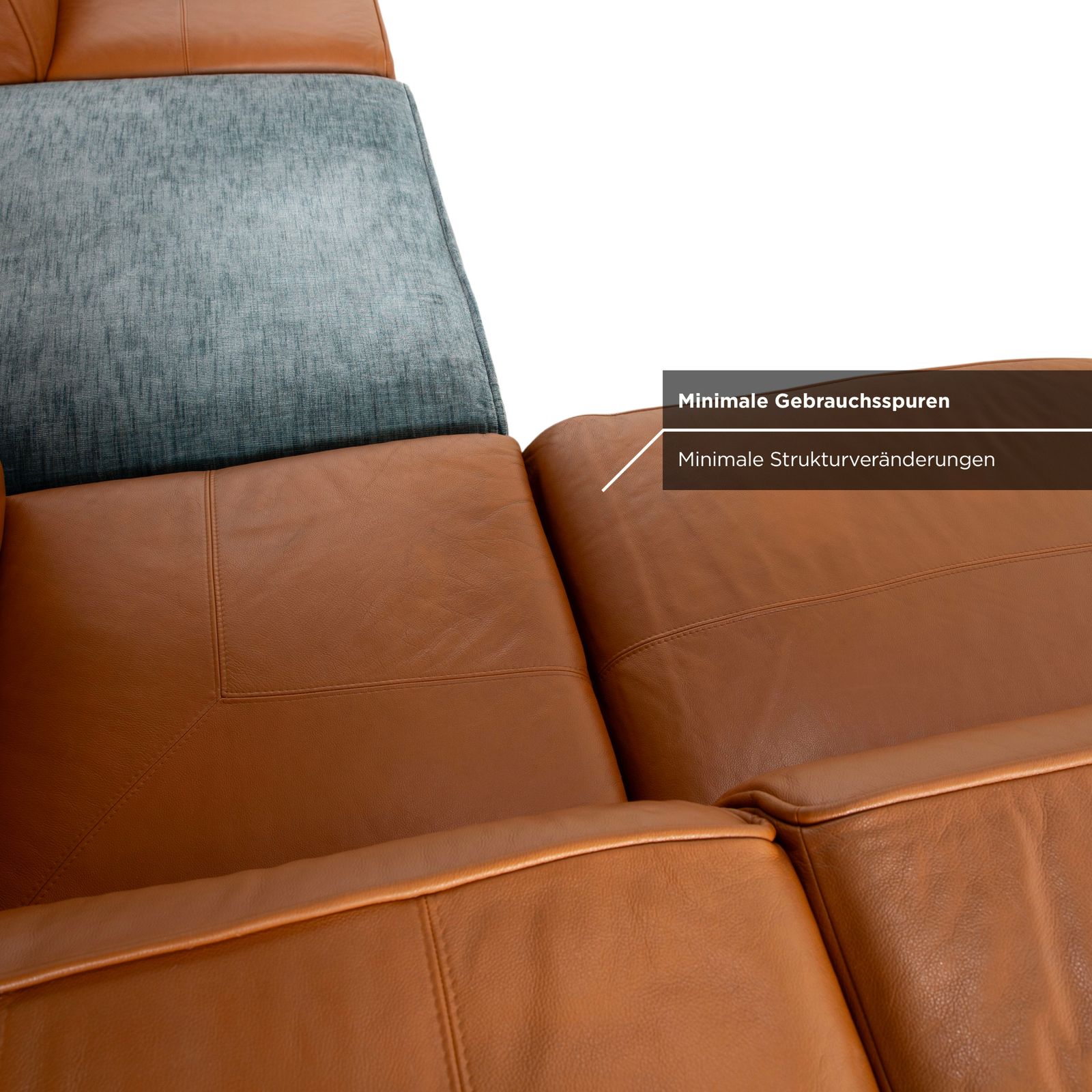 Furniture Boconcept Carmo Leather Corner Sofa Brown Cognac photo