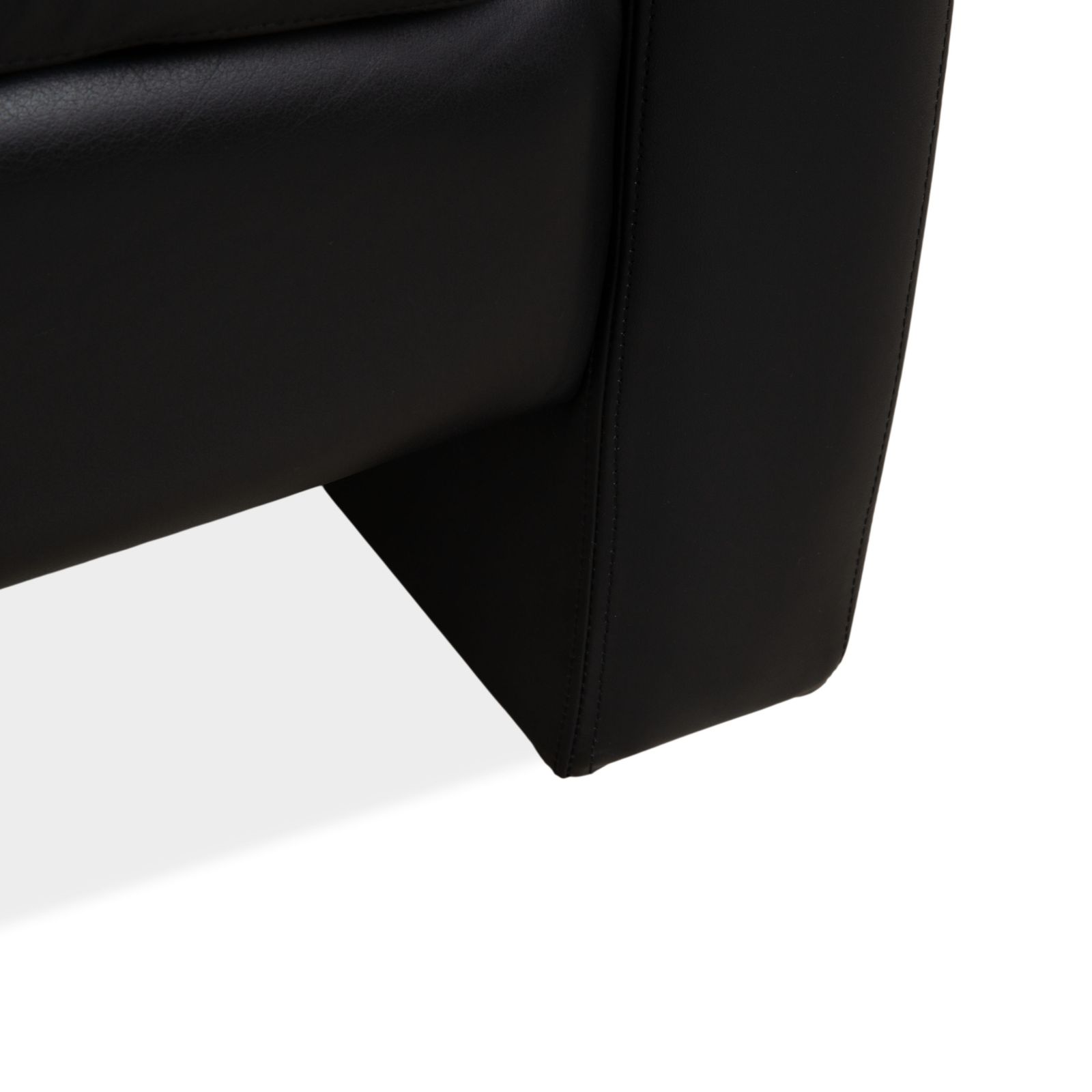 Cor Conseta Leather Four Seater Black Sofa photo vinterior
