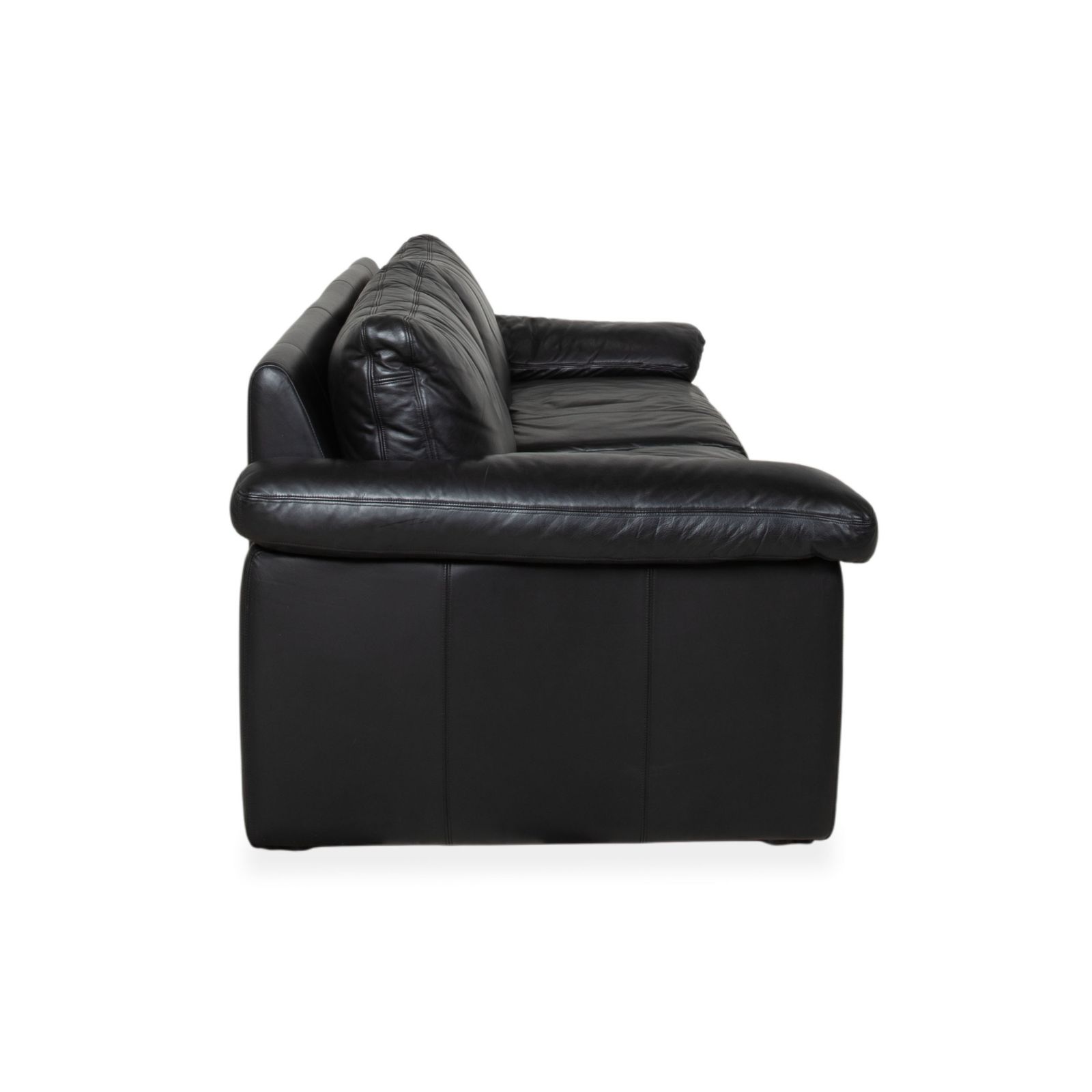 Cor Conseta Leather Four Seater Black Sofa photo vintage
