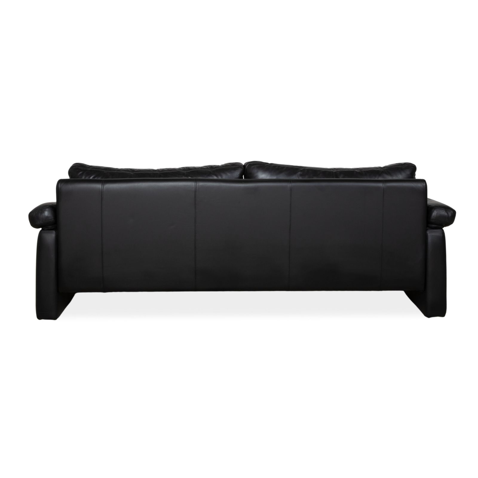 photo furniture Cor Conseta Leather Four Seater Black Sofa