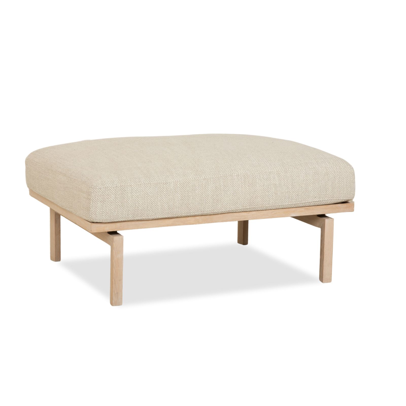 Tabouret Bolia Elton en tissu beige crème, bois gris