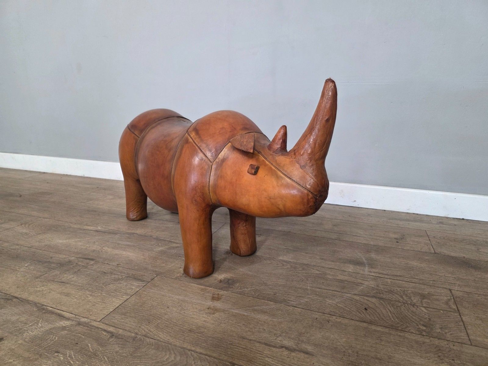 Large Leather Dimitri Omersa For Liberty London Rhino Footstool photo for sale