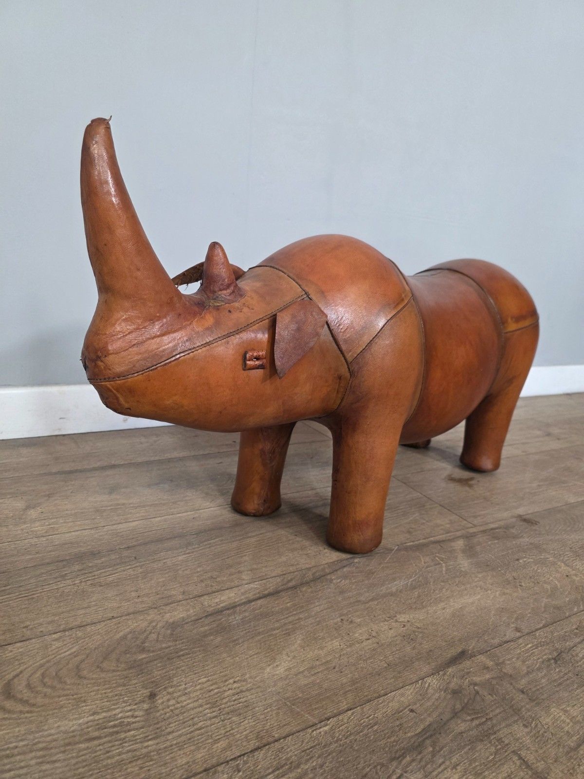 photo for sale Large Leather Dimitri Omersa For Liberty London Rhino Footstool