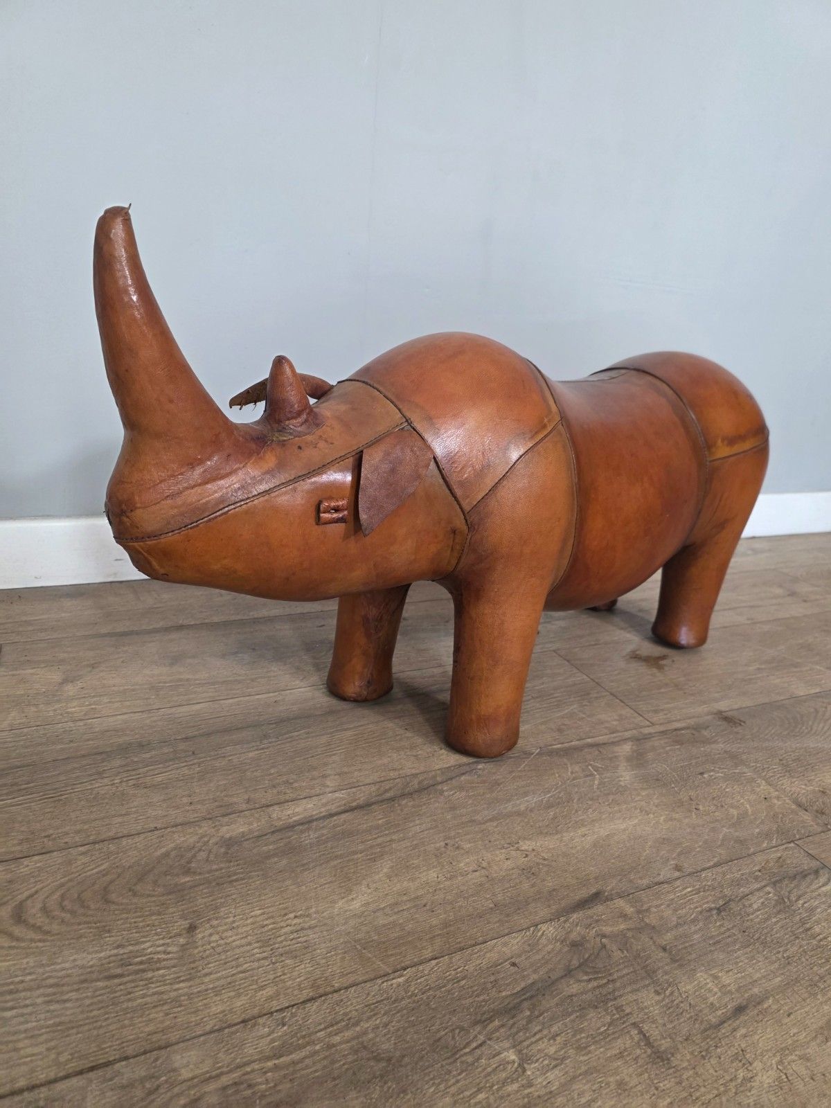 Furniture Large Leather Dimitri Omersa For Liberty London Rhino Footstool photo