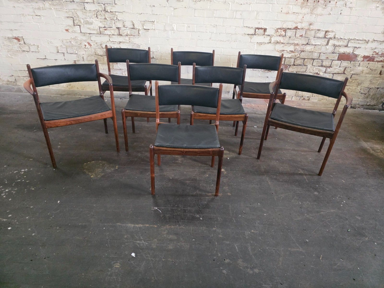 Set Of 8 Danish Dining Chairs By Kai Lyngfeldt Larsen photo for sale