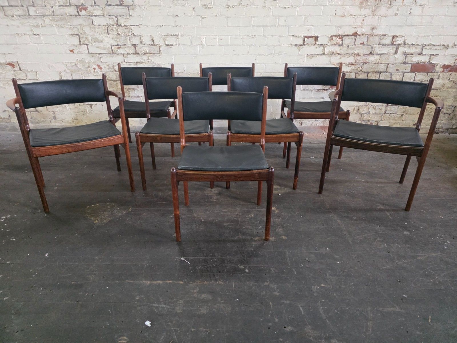 Furniture Set Of 8 Danish Dining Chairs By Kai Lyngfeldt Larsen photo