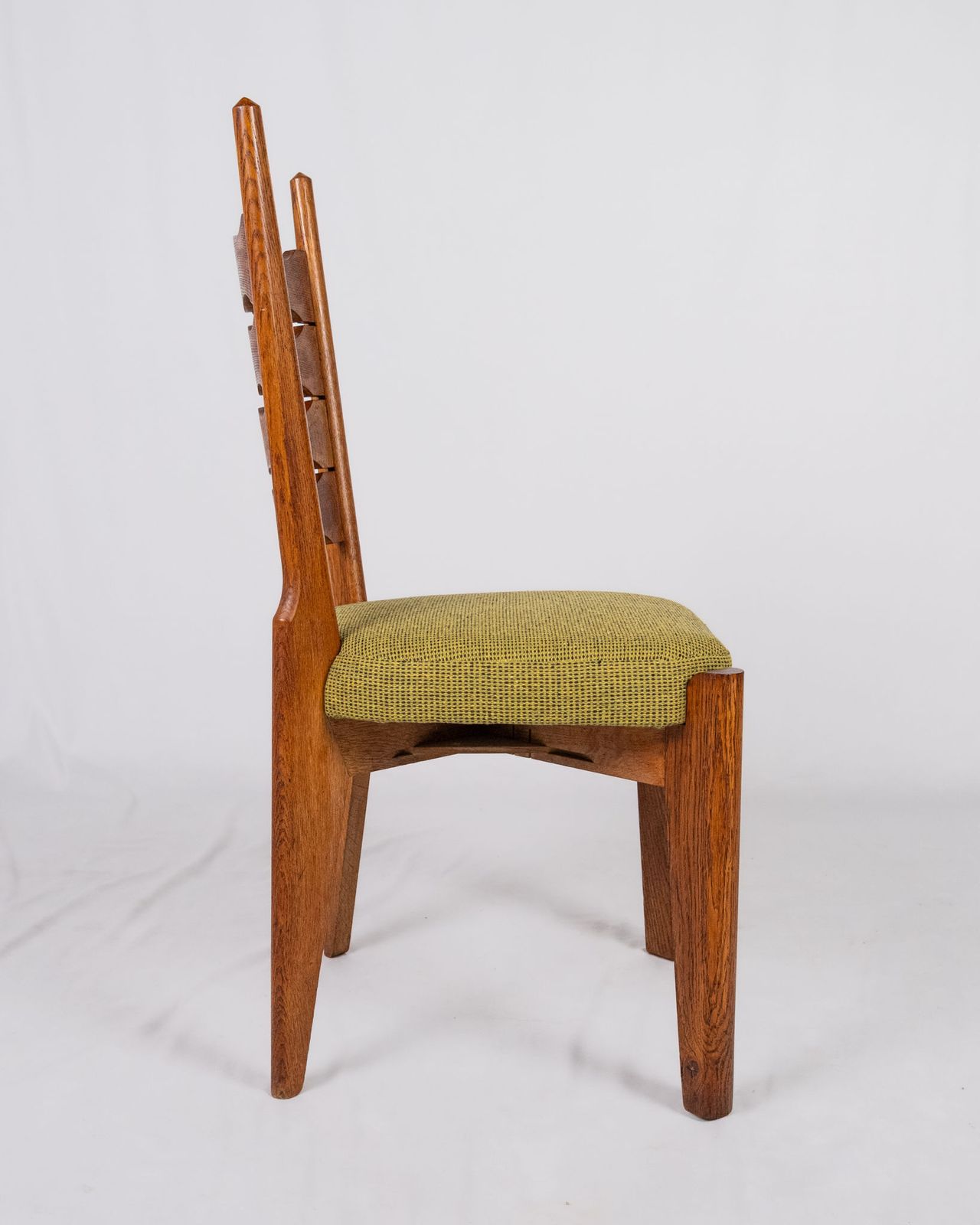 photo for sale Pair Of Oak And Wool Chairs By Guillerme And Chambron, For Votre Maison, France, 1950s